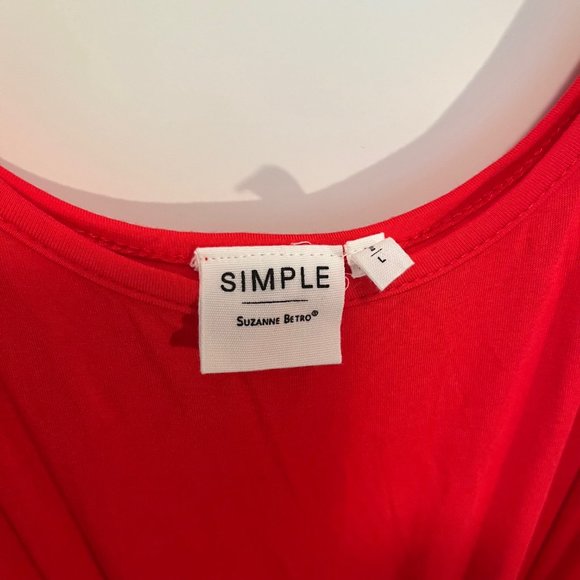 SIMPLE by Suzanne Betro Candy Apple Red Sleeveless Romper Women's size large - Picture 6 of 7